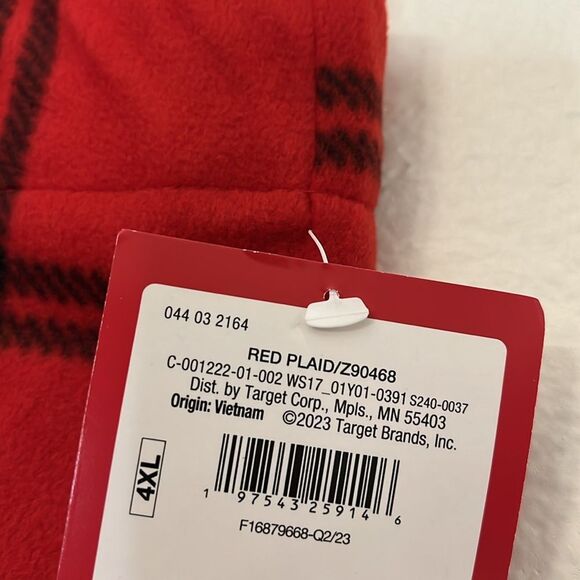 Target Women's Plaid Fleece Matching Family Pajama Pants - Wondershop Red 4XL - Picture 6 of 6